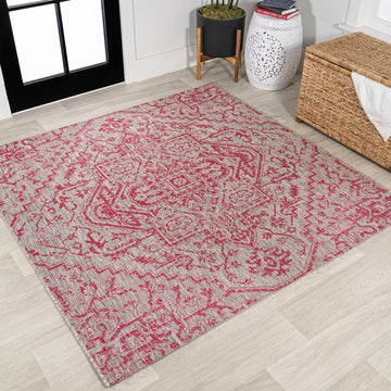 Estrella Bohemian Medallion Textured Weave Indoor/outdoor Square Rug